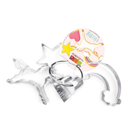 4 Unicorn cookie cutters on a steel loop 4 Unicorn cookie cutters on a steel loop