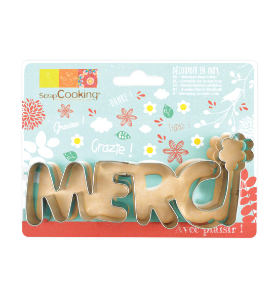 Découpoir inox mot Merci Découpoir inox mot Merci