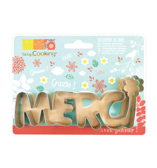 Stainless steel "Merci” cookie cutter