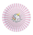 8 Unicorn paper party plates Ø23cm