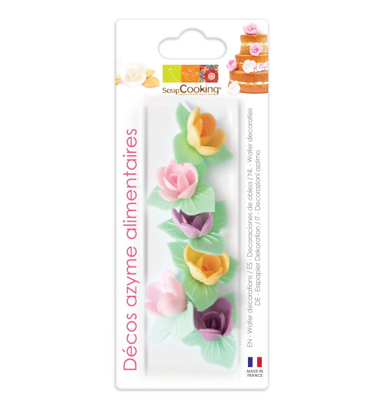 Décos azyme 6 mini roses corolles Décos azyme 6 mini roses corolles