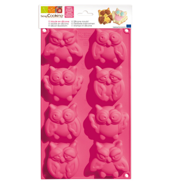Moule à gâteaux silicone 8 chouettes Moule à gâteaux silicone 8 chouettes