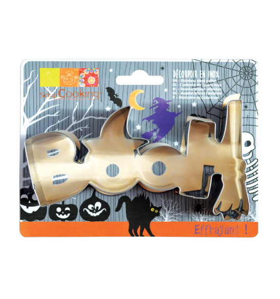 Découpoir inox mot Booh ! Découpoir inox mot Booh !