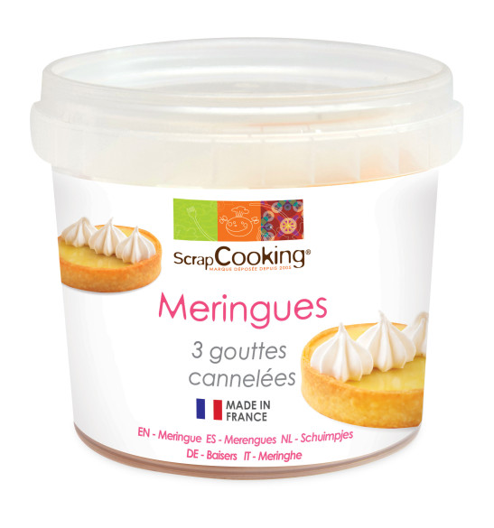 Pot de meringues 3 gouttes cannelées Pot de meringues 3 gouttes cannelées