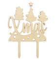 Xmas wood cake topper