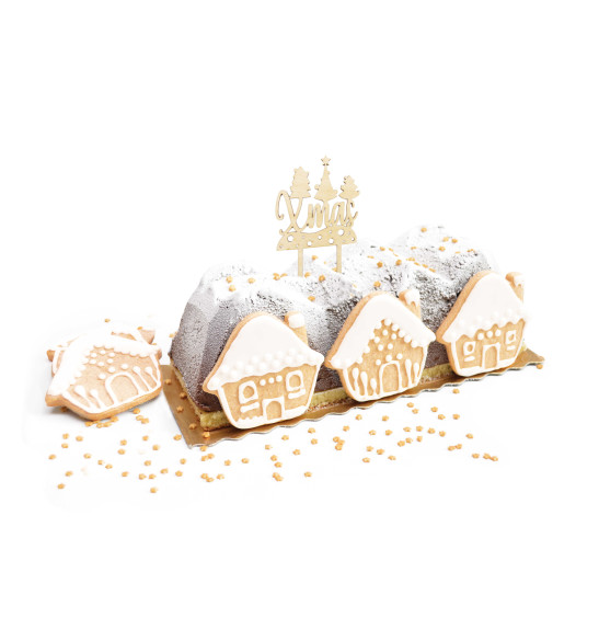 Xmas wood cake topper