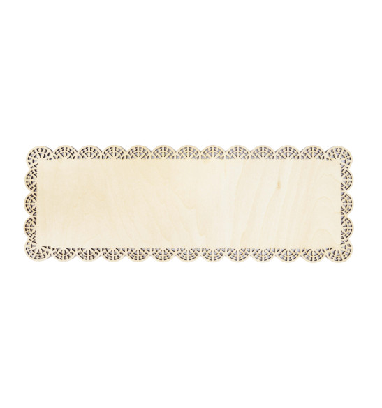 Plat dentelle rectangle bois 36 x 13 cm Plat dentelle rectangle bois 36 x 13 cm