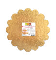 5 thin gold/black cake boards - round with fluted edge diam. 24cm
