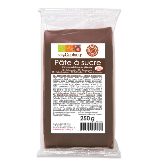Pâte à sucre marron 250 gr Pâte à sucre marron 250 gr