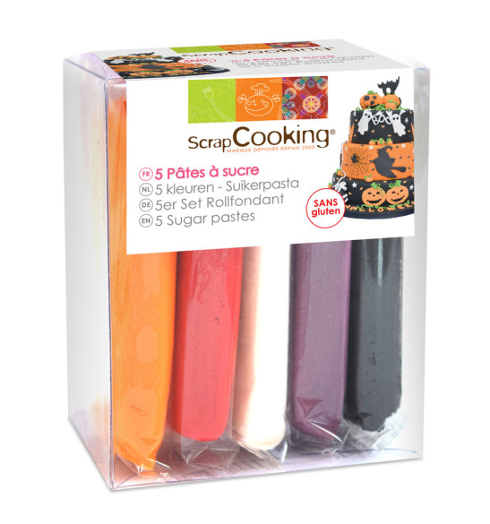 Boite 5 pâtes à sucre Halloween 5 x 80 g Boite 5 pâtes à sucre Halloween 5 x 80 g