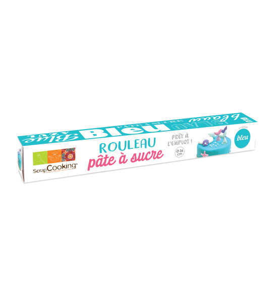 Pâte à sucre prête à l'emploi rouleau bleu Ø 36 cm Pâte à sucre prête à l'emploi rouleau bleu Ø 36 cm