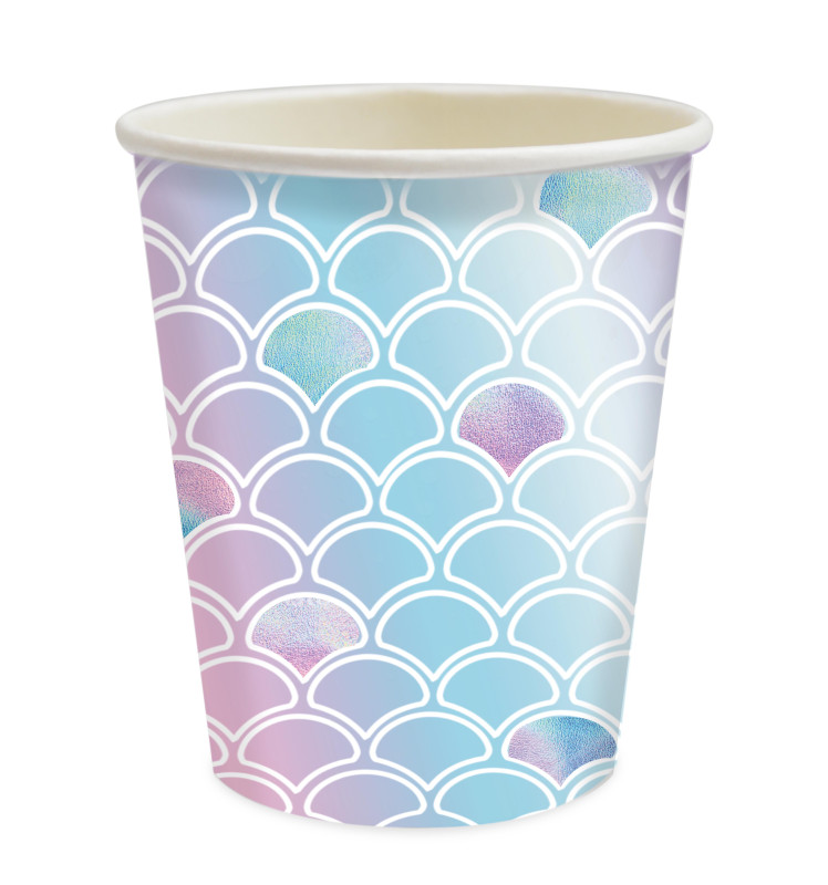 8 Mermaid paper party cups