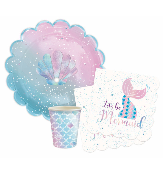 8 Mermaid paper party cups