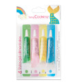 4 food pens blue, pink, yellow, green 4X20g