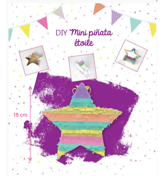 DIY mini piñata étoile multicolore DIY mini piñata étoile multicolore
