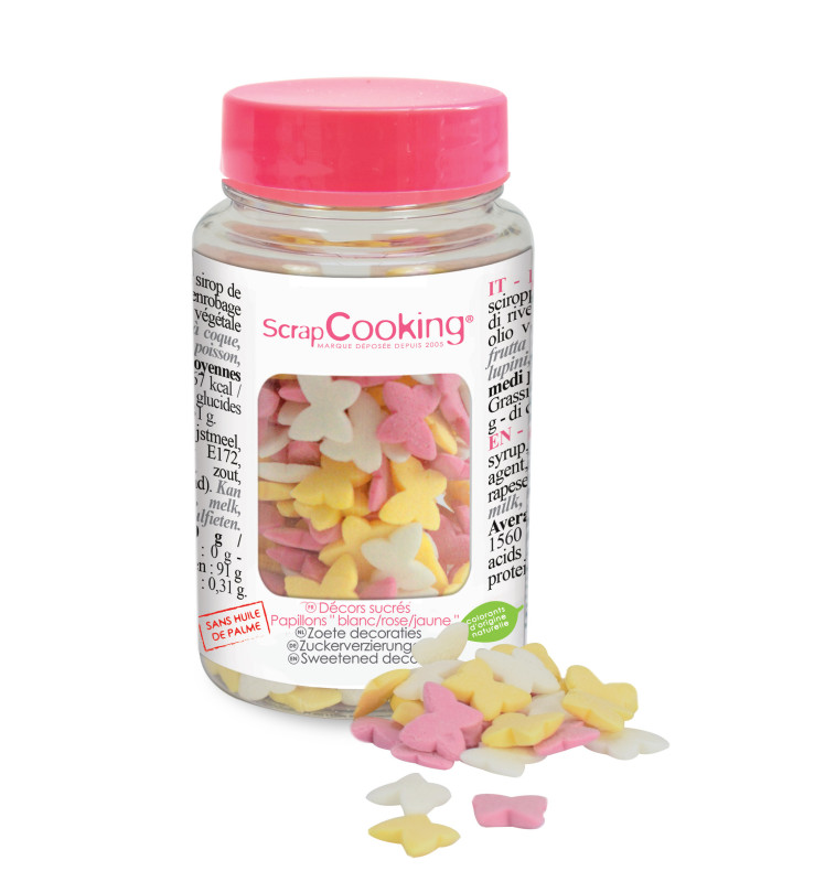Pot of butterflies sugar decos  50 g