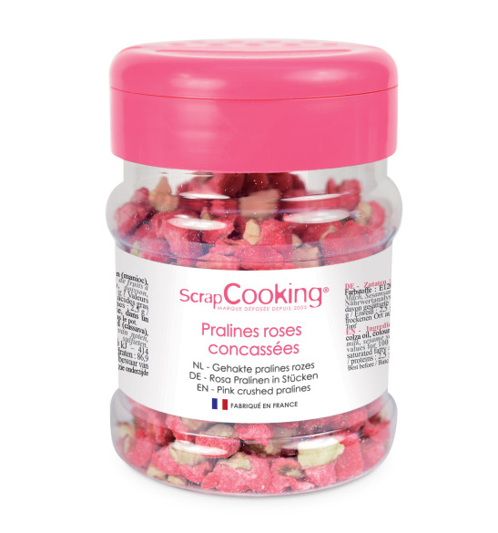 Pot de pralines roses concassées Pot de pralines roses concassées