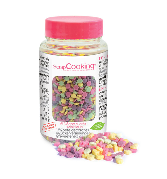 Pot of mini assorted flowers sugar sprinkles 55 g