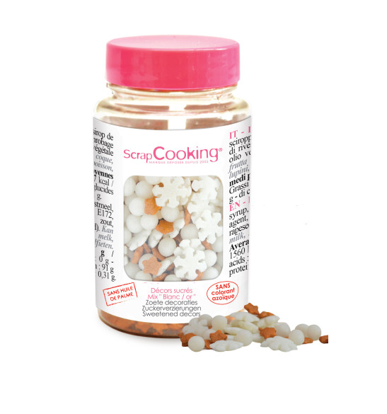 White / gold sugar deco mix 55 g White / gold sugar deco mix 55 g