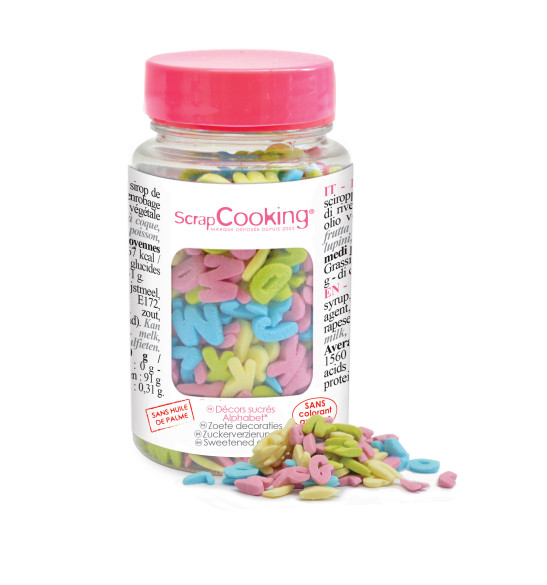 Pot of alphabet sprinkles 55g Pot of alphabet sprinkles 55g