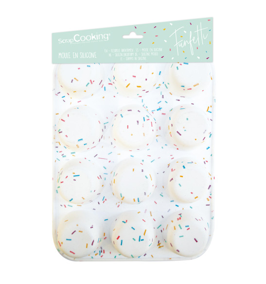 Moule silicone 12 muffins Funfetti