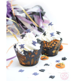 Ambiance Halloween avec contours dentelle pour cupcakes réf.5076
