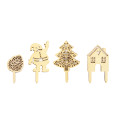 4 Christmas deco wood accessories