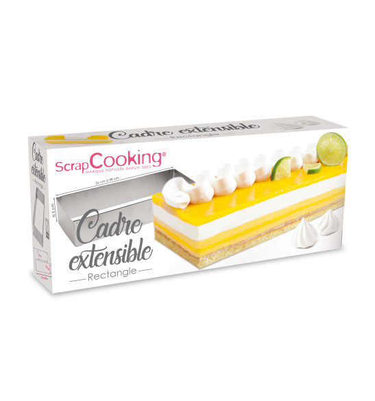 Cadre pâtissier rectangle extensible inox Cadre pâtissier rectangle extensible inox