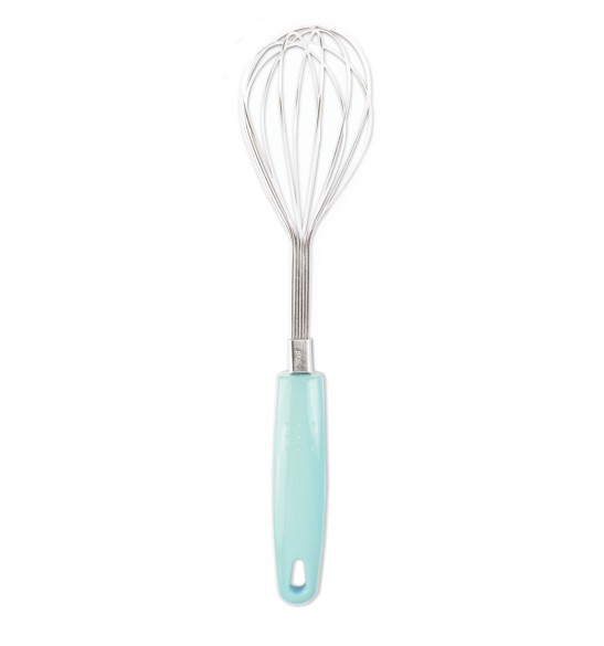 Stainless steel whisk with plastic handle