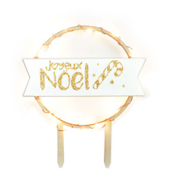 Cake topper led Joyeux Noël réf.4961