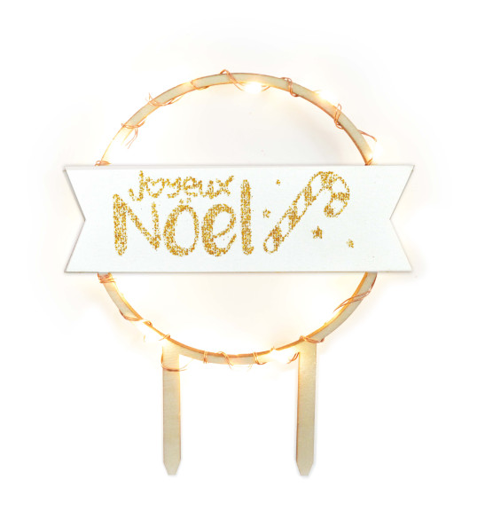 Cake topper led Joyeux Noël réf.4961