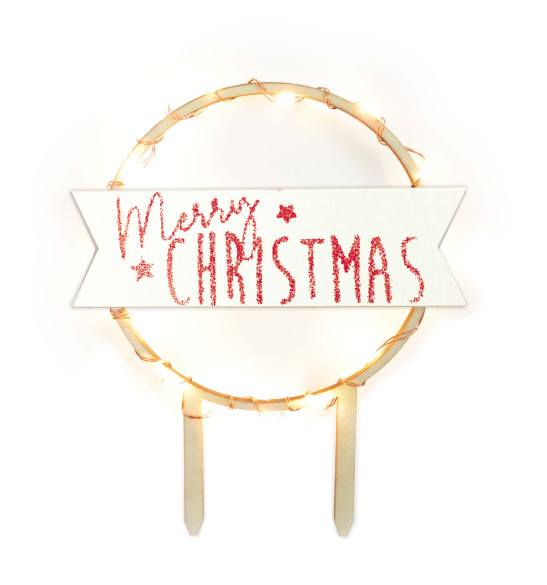 Merry Christmas LED cake topper