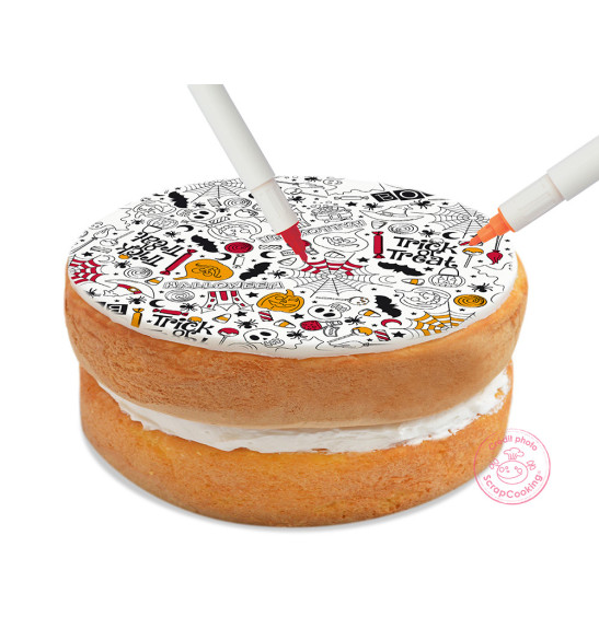 Rouleau Pate A Sucre A Colorier Halloween Scapcooking