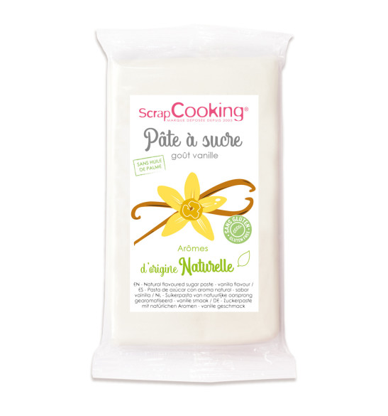 White sugarpaste with natural vanilla flavouring 250g White sugarpaste with natural vanilla flavouring 250g