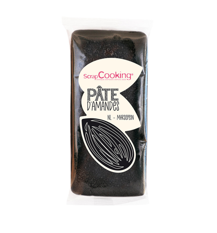 Pâte d'amandes noire 200 gr