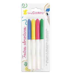 4 food pens yellow, green, pink, blue