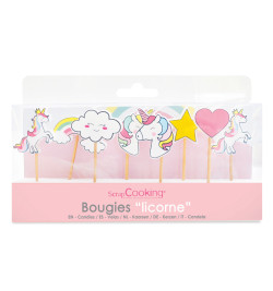 8 bougies licorne réf.5033