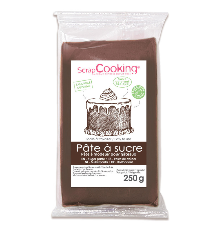 Pâte à sucre qualité Premium Prestige 250g Marron