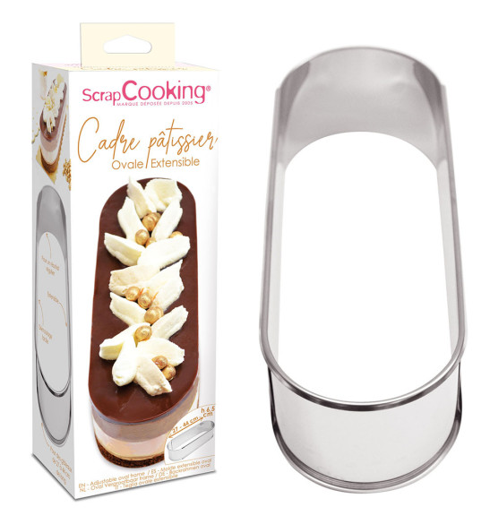 Cadre pâtissier ovale extensible inox Cadre pâtissier ovale extensible inox