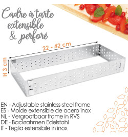 Cadre à tarte perforé extensible inox 1917