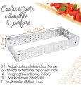 Cadre à tarte perforé extensible inox 1917