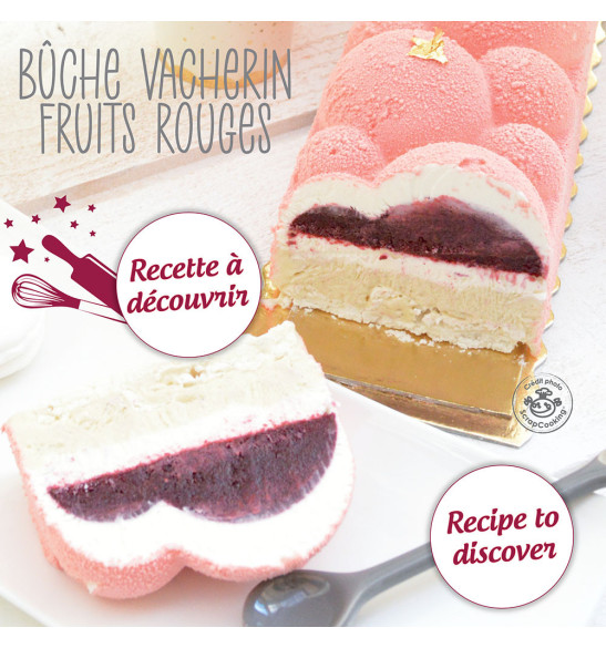 Coffret bûche glacée de Noël : ingrédients, moules en PET, boîte