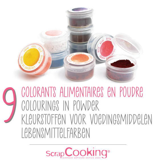 9 mini powdered food colourings