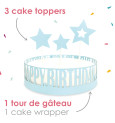 Cake scenery wrapper + cake toppers Happy Birthday