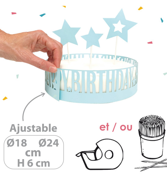 Déco gâteau happy birthday - ScrapCooking®