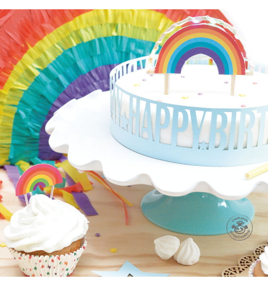 Rainbow LED cake topper