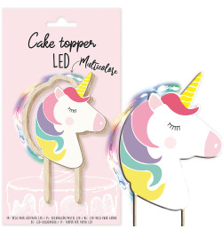 Cake topper led Licorne avec packaging - ScrapCooking