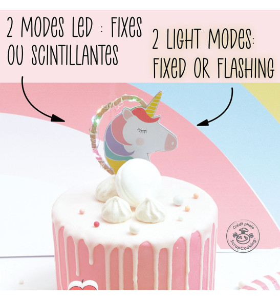 Unicorn LED cake topper