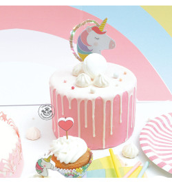 Ambiance Cake topper led Licorne avec gâteau - ScrapCooking