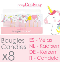 8 bougies licorne réf.5033